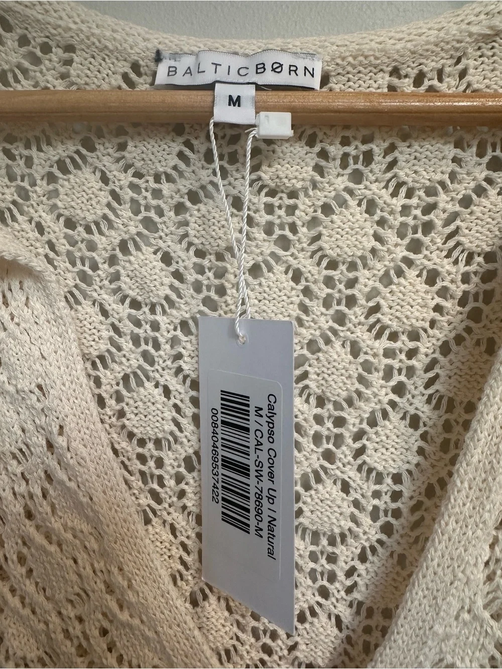 Baltic Born Calypso Crochet Cover Up NWT Medium Natural Beach Resort Boho